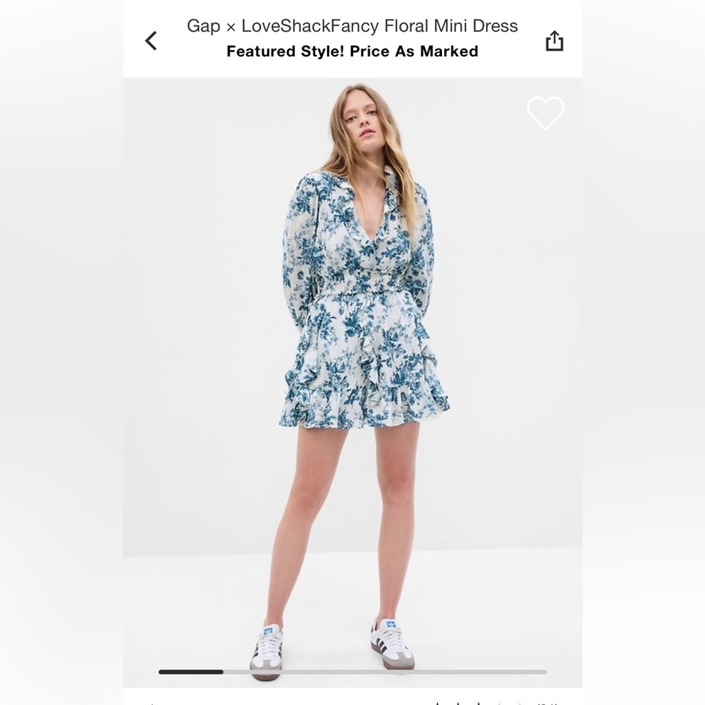 Gap x LoveShackFancy Floral Mini Dress Long Sleeve